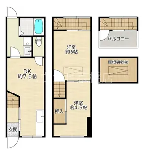 大阪府大阪市都島区都島本通4【一戸建】の間取り