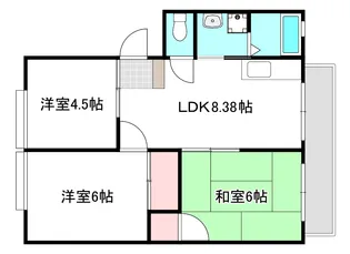 エステート宇品【2階】の間取り