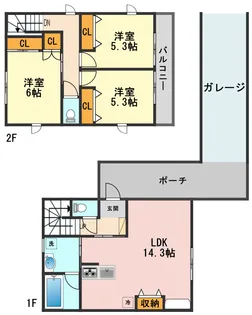 東京都江戸川区本一色3【一戸建】の間取り