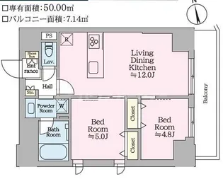 ティモーネグランデ田端ノルド【9階】の間取り
