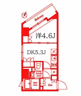 ラクレイス横濱関内【5階】の間取り