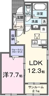 アクアルーチェ久保泉I【1階】の間取り