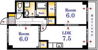 パレ広瀬【3階】の間取り