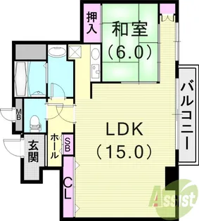 ルーア芦屋【3階】の間取り
