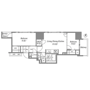MARKS横浜戸部【8階】の間取り