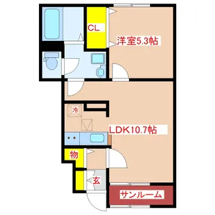 セイバリー KUBO II【1階】の間取り