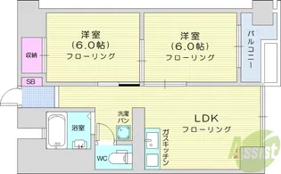 コーポパシフィック立町【9階】の間取り