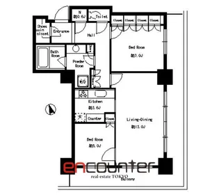 パークタワー芝浦ベイワード アーバンウイング【19階】の間取り