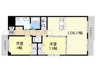 アンフィニ11緑地公園【2階】の間取り