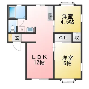 ベルトリーC【1階】の間取り