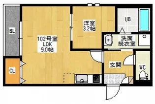 Grandtic Cocon Funairi【1階】の間取り