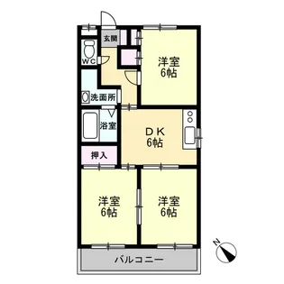シャンポールイナバ【2階】の間取り