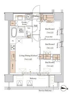 ブランシエスタ木場【5階】の間取り