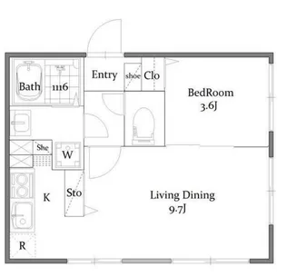 Aster日暮里【1階】の間取り