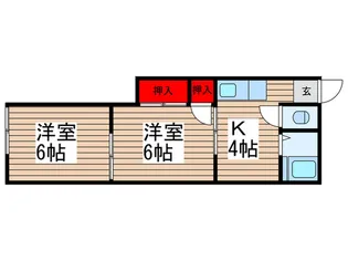 旭ヶ丘コーポ【1階】の間取り