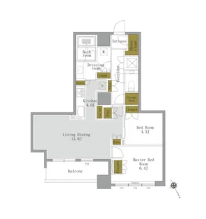 勝どきザ・タワー【25階】の間取り