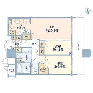 パークシティ武蔵小杉ザ グランドウイングタワー【34階】の間取り