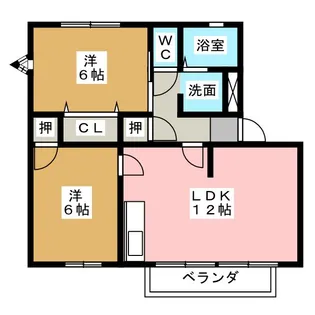 カーサ江島 A【2階】の間取り
