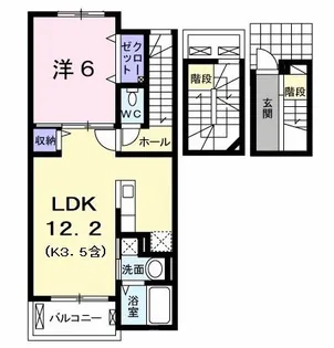 リバーヴィレッジI【3階】の間取り