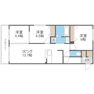 公園通ハイム【3階】の間取り