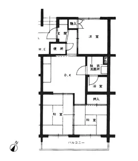 エメラルドマンションリバーサイド貝塚【4階】の間取り