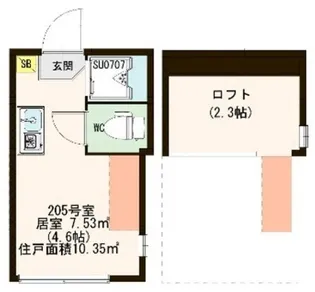 ハーモニーテラス方南II【2階】の間取り