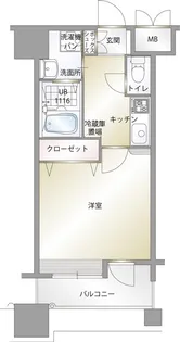 エンクレスト中呉服【8階】の間取り