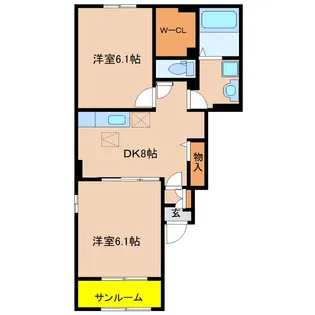 アップ・テイル【1階】の間取り