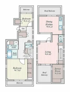 グローブシティ西小山(グローブシティニシコヤマ)の間取り