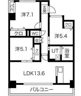 プログレッソ花の木【2階】の間取り
