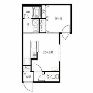 グランドサクセス北6条【4階】の間取り