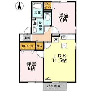 オルテンシア A棟【1階】の間取り