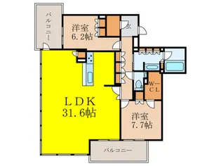 ブリリアタワー箕面船場【24階】の間取り