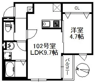 メゾンソレイユ久留米A【1階】の間取り