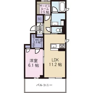 ル・ソレイユ【2階】の間取り
