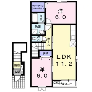 ティアラB【2階】の間取り
