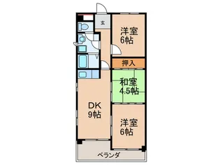 シーズンコート牧の里B【2階】の間取り