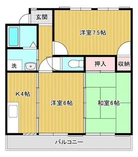 フラッツK【2階】の間取り