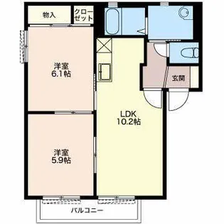 クレアールII【2階】の間取り