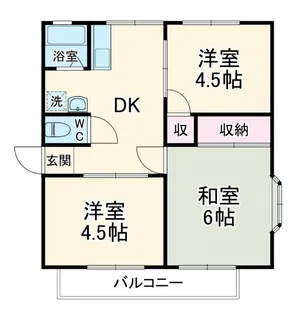 ハナブサハイツA棟【2階】の間取り