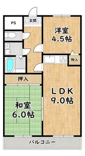 第3マンションローヤル【6階】の間取り