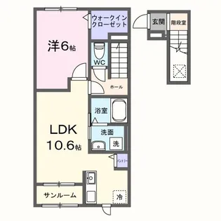セレーノ渚西【2階】の間取り