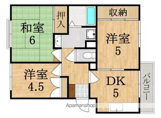 ハピネスA・B【3階】の間取り