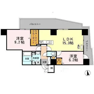 アムシュトラーセ【8階】の間取り