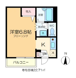 ラフィネ岡安【1階】の間取り