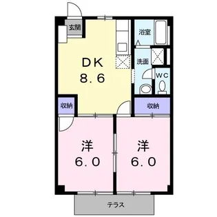 カレントハウスIIA【1階】の間取り