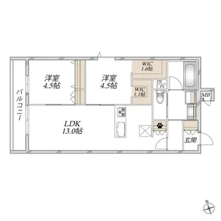 ヘーベルメゾン東小松川【2階】の間取り