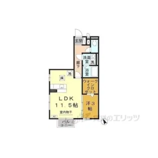 リヴェール長瀬【1階】の間取り