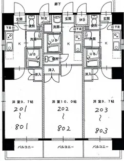 ウエストハイム天神川【7階】の間取り