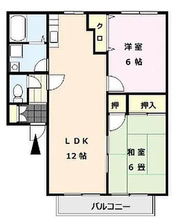 パピオン津福【2階】の間取り